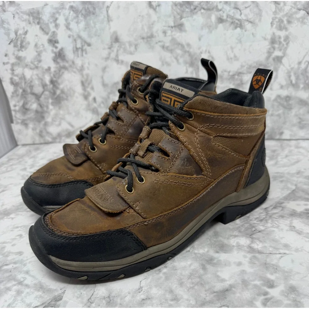 Ariat Terrain H2O 🎱Waterproof‎ Copper Leather Endurance Boots 10002183 Mens 9D